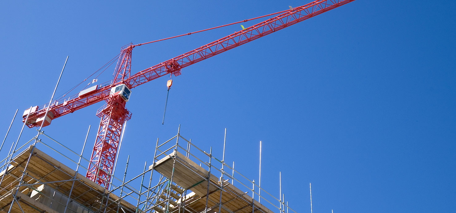 Construction site and crane